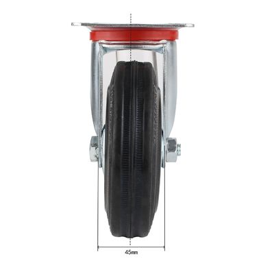 3" 4" 5" 6" 8 นิ้ว ยาง Caster Wheels, Steel Core โรลเลอร์เบียริง Caster Wheels OEM ODM