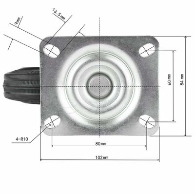 3" 4" 5" 6" 8 นิ้ว ยาง Caster Wheels, Steel Core โรลเลอร์เบียริง Caster Wheels OEM ODM