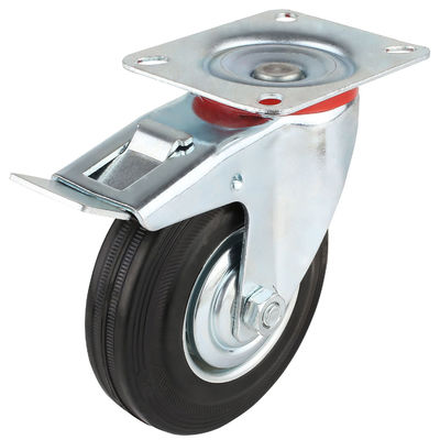 3" 4" 5" 6" 8 นิ้ว ยาง Caster Wheels, Steel Core โรลเลอร์เบียริง Caster Wheels OEM ODM