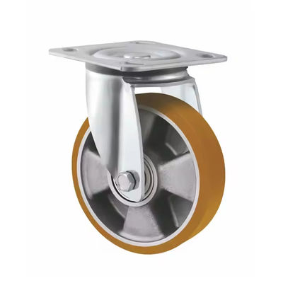 5 นิ้ว 6 นิ้ว 8 นิ้ว Heavy Duty Rotating Casters ล้อสไตล์ยุโรป อลูมิเนียม Core PU Caster