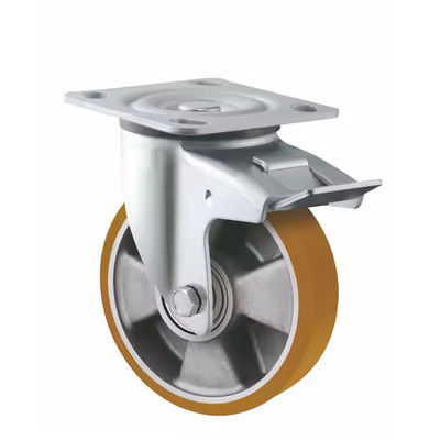 5 นิ้ว 6 นิ้ว 8 นิ้ว Heavy Duty Rotating Casters ล้อสไตล์ยุโรป อลูมิเนียม Core PU Caster