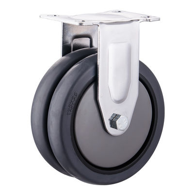 TPR Caster Wheels 75mm 100mm 125mm PU เครื่องปั่นล้อคู่อุตสาหกรรม