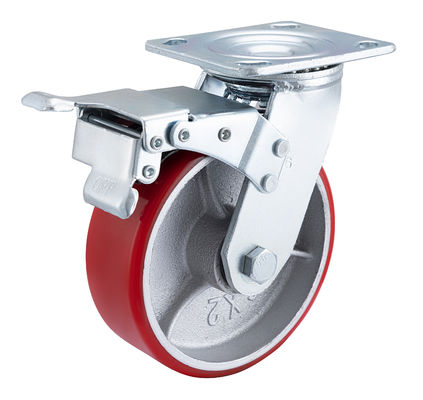 50 มิลลิเมตร Heavy Duty Castors กระแทกทนทานเหล็กเหล็กอัด Industrial Caster Wheel