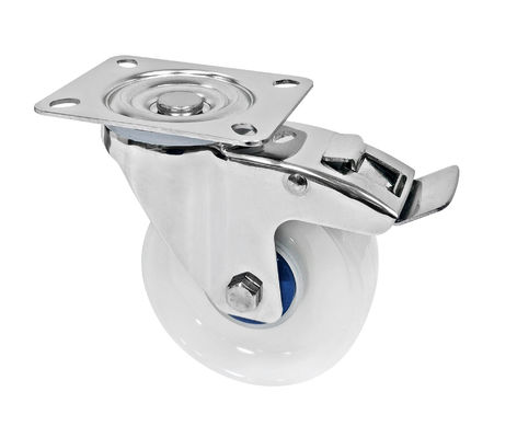 ภาระกลาง 304 สแตนเลส Casters สีขาว PA Casters 150-200KG ความจุภาระ