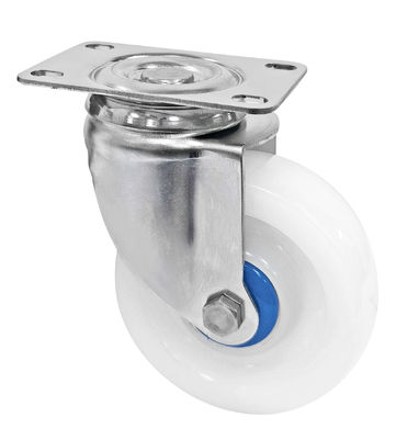 ภาระกลาง 304 สแตนเลส Casters สีขาว PA Casters 150-200KG ความจุภาระ