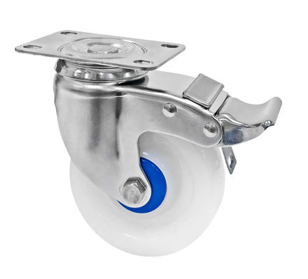 ภาระกลาง 304 สแตนเลส Casters สีขาว PA Casters 150-200KG ความจุภาระ