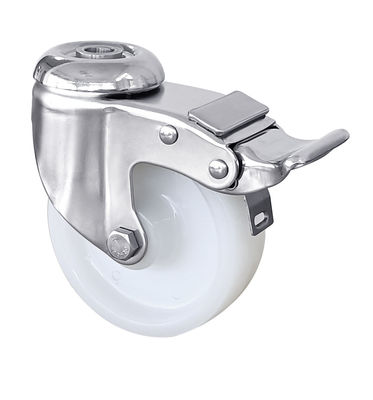 PA สแตนเลส Plate Casters หน่วยงานปานกลาง ล้อ Caster Threaded 75mm 125mm