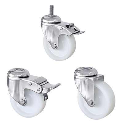PA สแตนเลส Plate Casters หน่วยงานปานกลาง ล้อ Caster Threaded 75mm 125mm