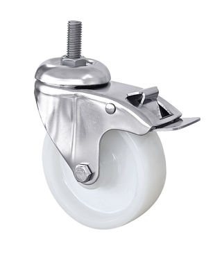 PA สแตนเลส Plate Casters หน่วยงานปานกลาง ล้อ Caster Threaded 75mm 125mm